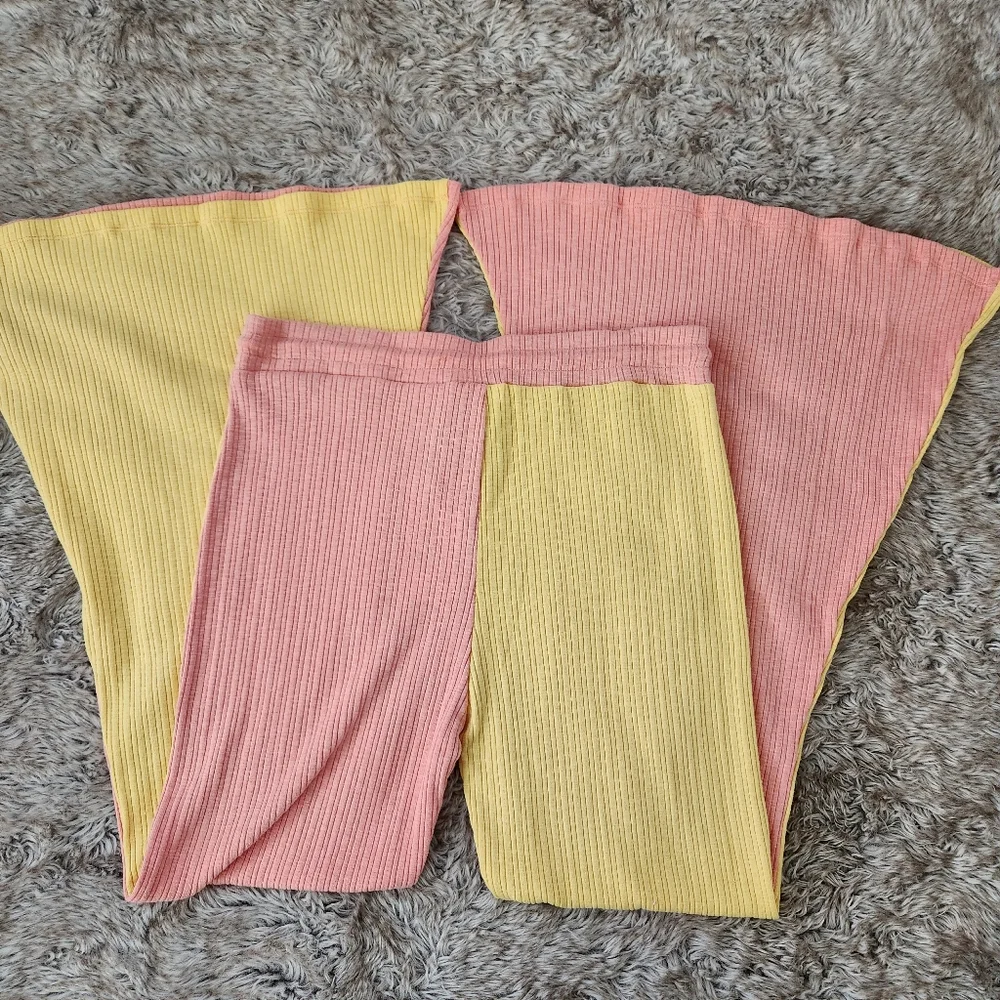 LoveShackFancy Matching Citrus Cupcake Ribbed Set In Pink & Yellow Women's‎ XL